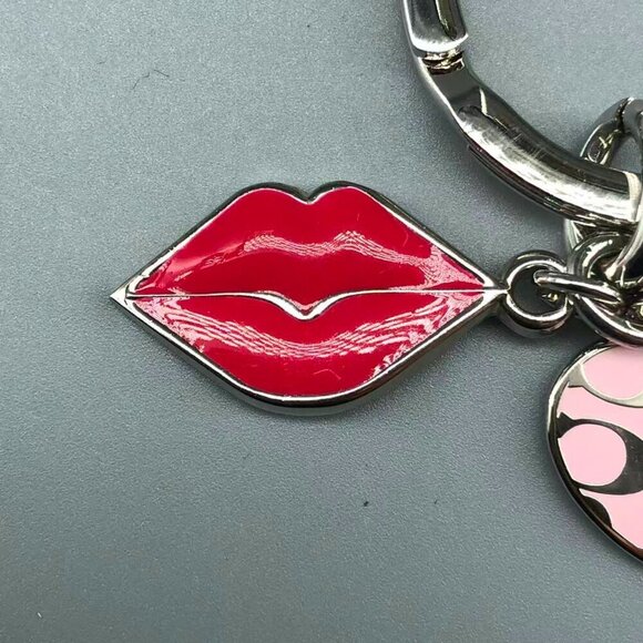 Coach Red and Silver Heart Keychain - Picture 6 of 11